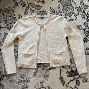 Draper James White Open-Front Cardigan Vest